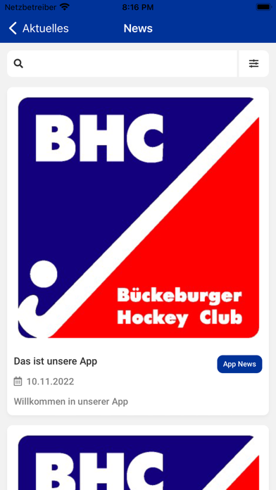 Bückeburger Hockey Club e.V. Screenshot