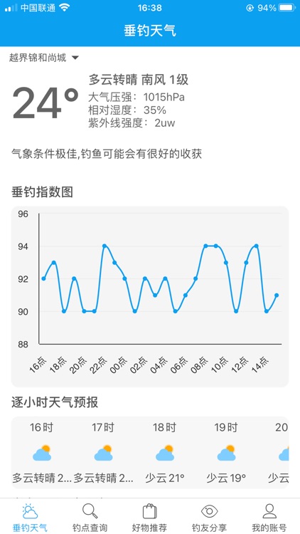 钓鱼天气预报 - 钓鱼人都在用的天气APP