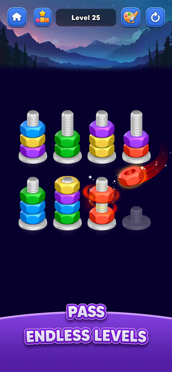 Nut Sort: Color Match Game screenshot 2