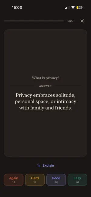 Recall: AI Private Study Cards screenshot 2