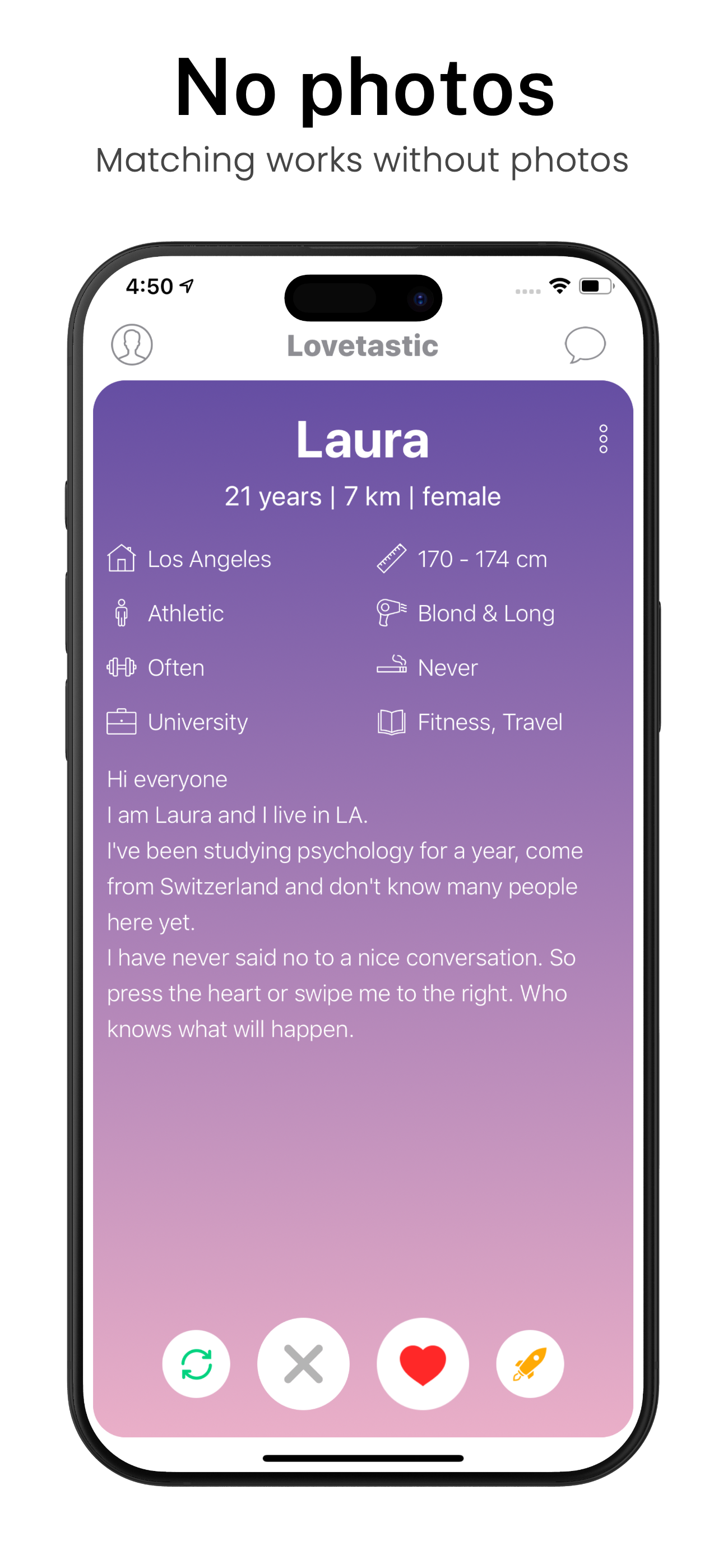 Lovetastic: Pictureless Dating