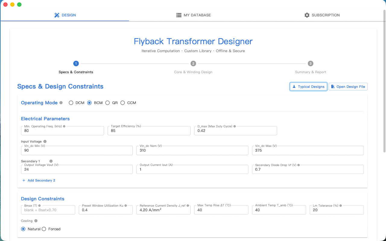 Flyback Transformer Designer
