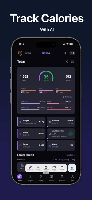 Kalivo: AI Calorie Coach screenshot 1