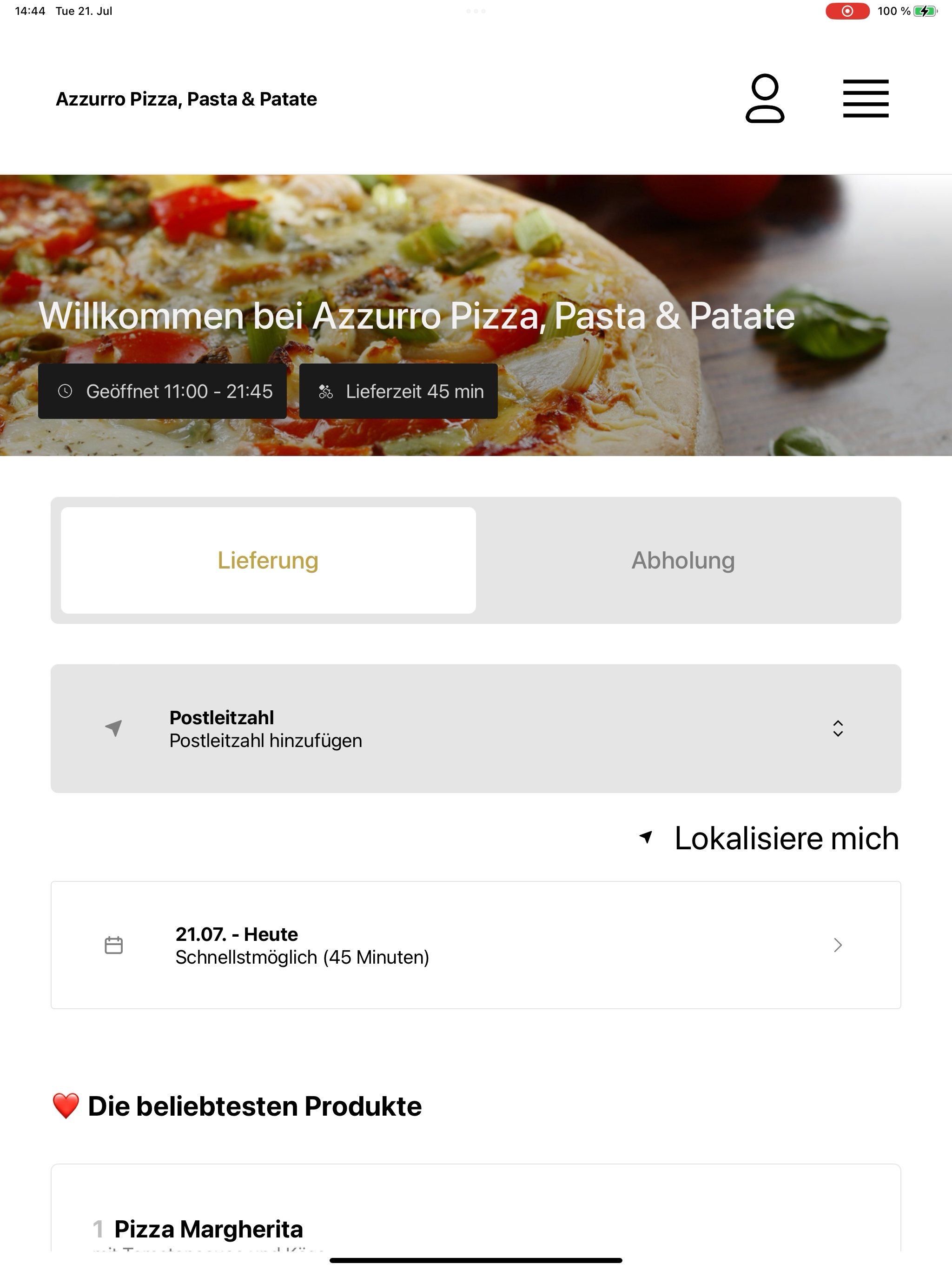 Azzurro Pizza, Pasta & Patate screenshot 13