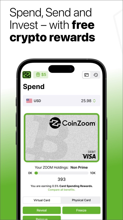 CoinZoom Buy, Spend, Send BTC