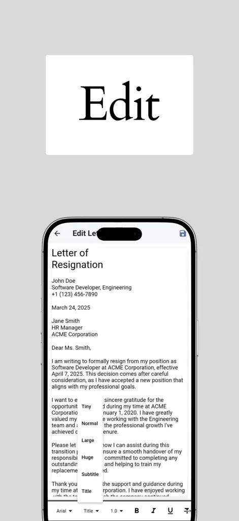 Resignation Letter - Utilities App | MWM