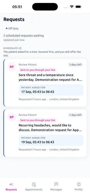 Time Medics Clinician screenshot 2
