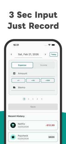 Pocket Money Log Screenshot 2 of 4