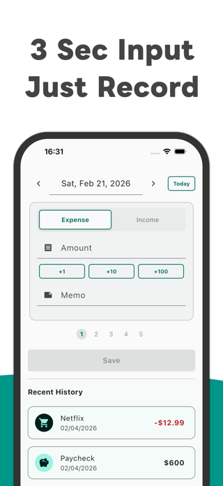 Pocket Money Log Screenshot 2 of 4