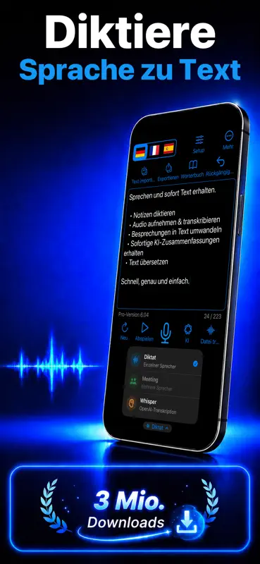 Diktat Pro - Sprache zu Text screenshot 1 of 5
