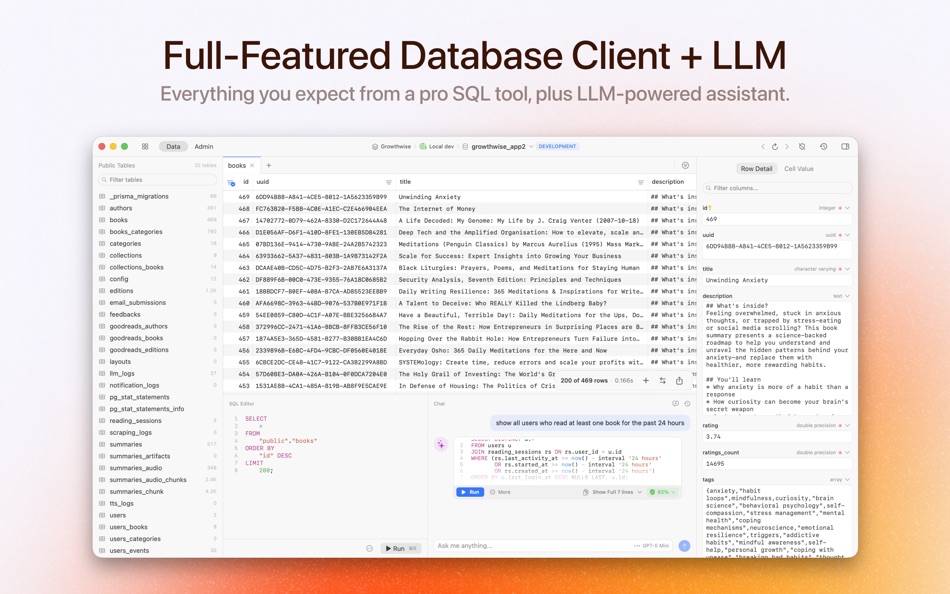 #2. TableAI - AI Database Client (macOS) Podle: Andrei Yakushau