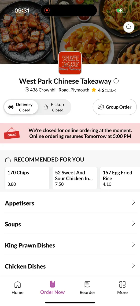 Screenshot #2 pour West Park Chinese Takeaway.