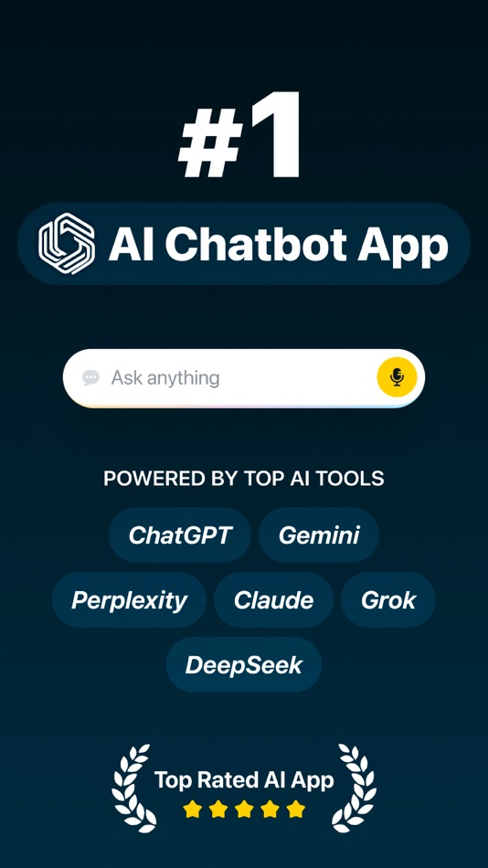 #1. AI ChatBot 5 Plus Ask Anything (iOS) Podle: Pretty Boa Media Ltd