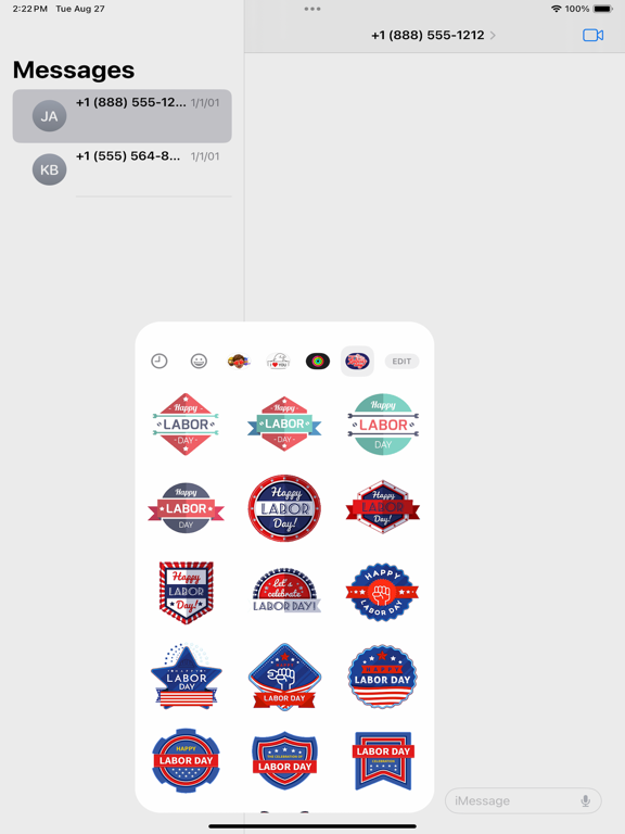 Screenshot #5 pour US Labor Day Stickers