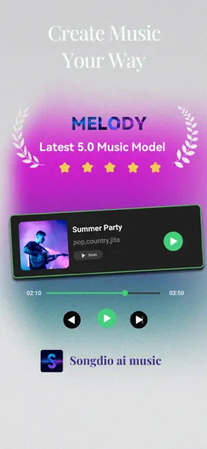 Songdio - AI Songs & Covers iPhone screenshot 1