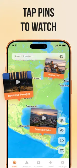 Travel Camera & Compass iPhone screenshot 2