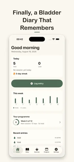 Juniper: Bladder Diary Tracker screenshot 1