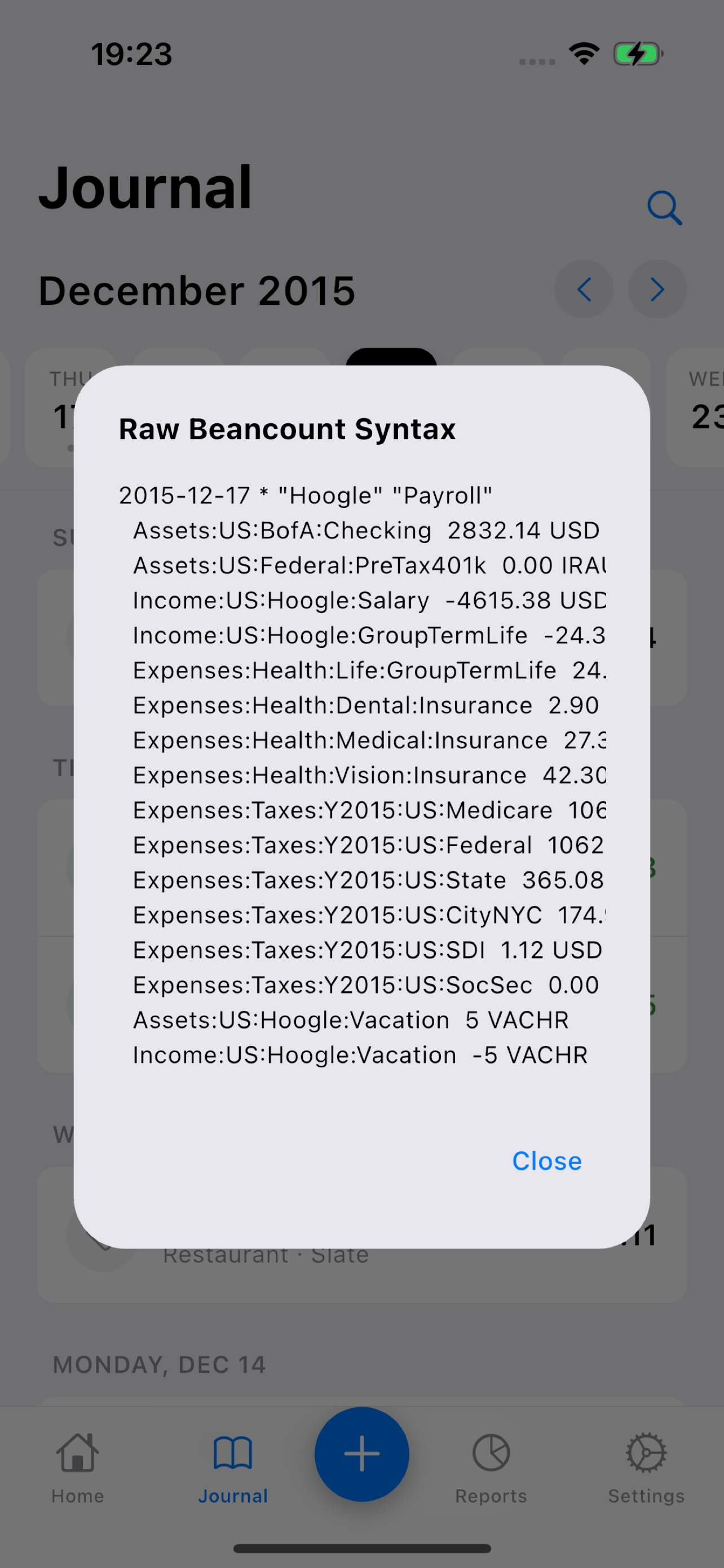 BeanGo: Beancount Ledger