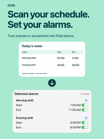 Dorii: Shift Schedule Alarms iPad screenshot