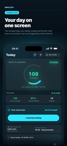 zerospike: Blood Sugar Diary iPhone screenshot
