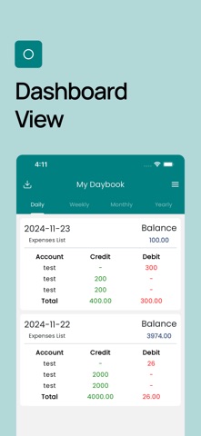 Daybook Ledgerbook screenshot
