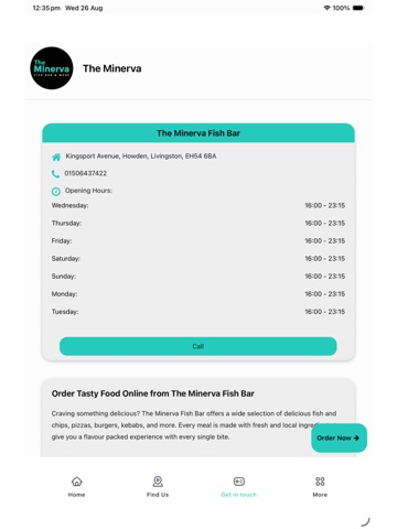 The Minerva Fish Bar iPad screenshot