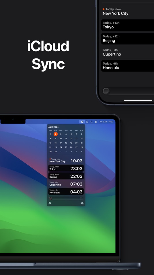 #4. Horzono World Clock (macOS) 由: Adam Rozynski