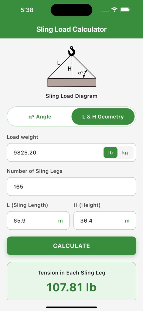 Sling Load Calculator - 유틸리티 앱 | MWM