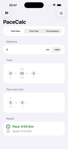 PaceCalc: Pace Calc Screenshot 1 of 3