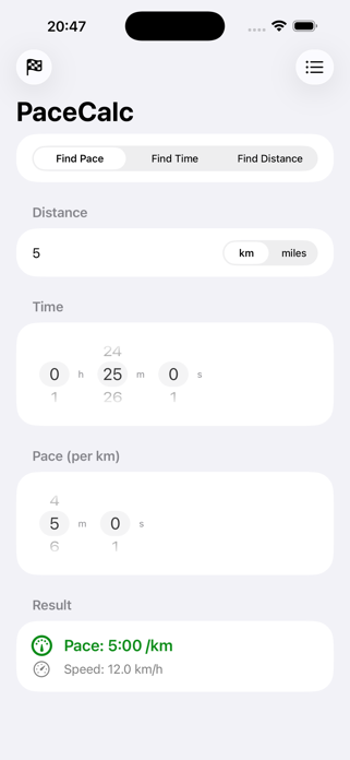 PaceCalc: Pace Calc Screenshot 1 of 3