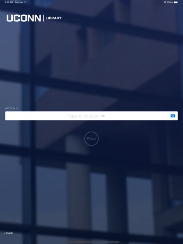 UConn Library Self-Checkout iPad screenshot