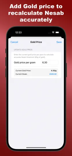 Capture d'écran de ZAKAT Calc sur iPhone 5