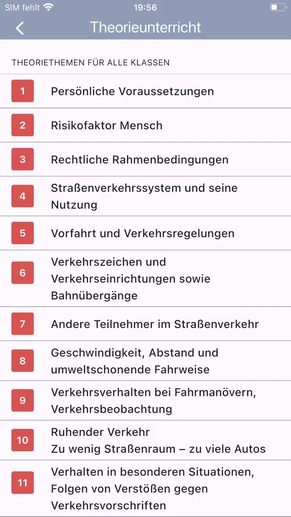 Fahrschule.de 2026 iPhone App Screenshot 9 – Bildung