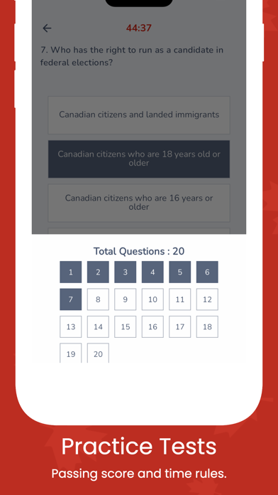 Discover Canada Test 2025 Screenshot