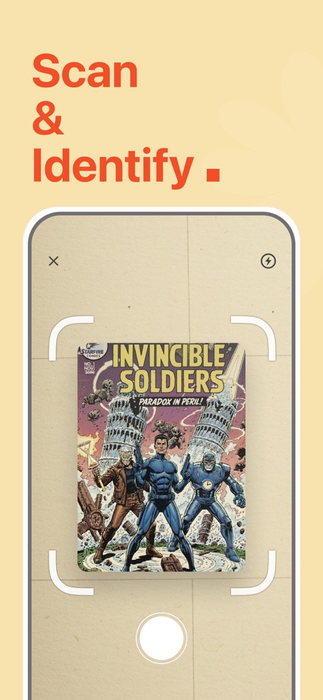 ComicSnap: Identify Comic Book - Simply align the comic book within the on-screen scanning frame to initiate instant identification and retrieve publication data.