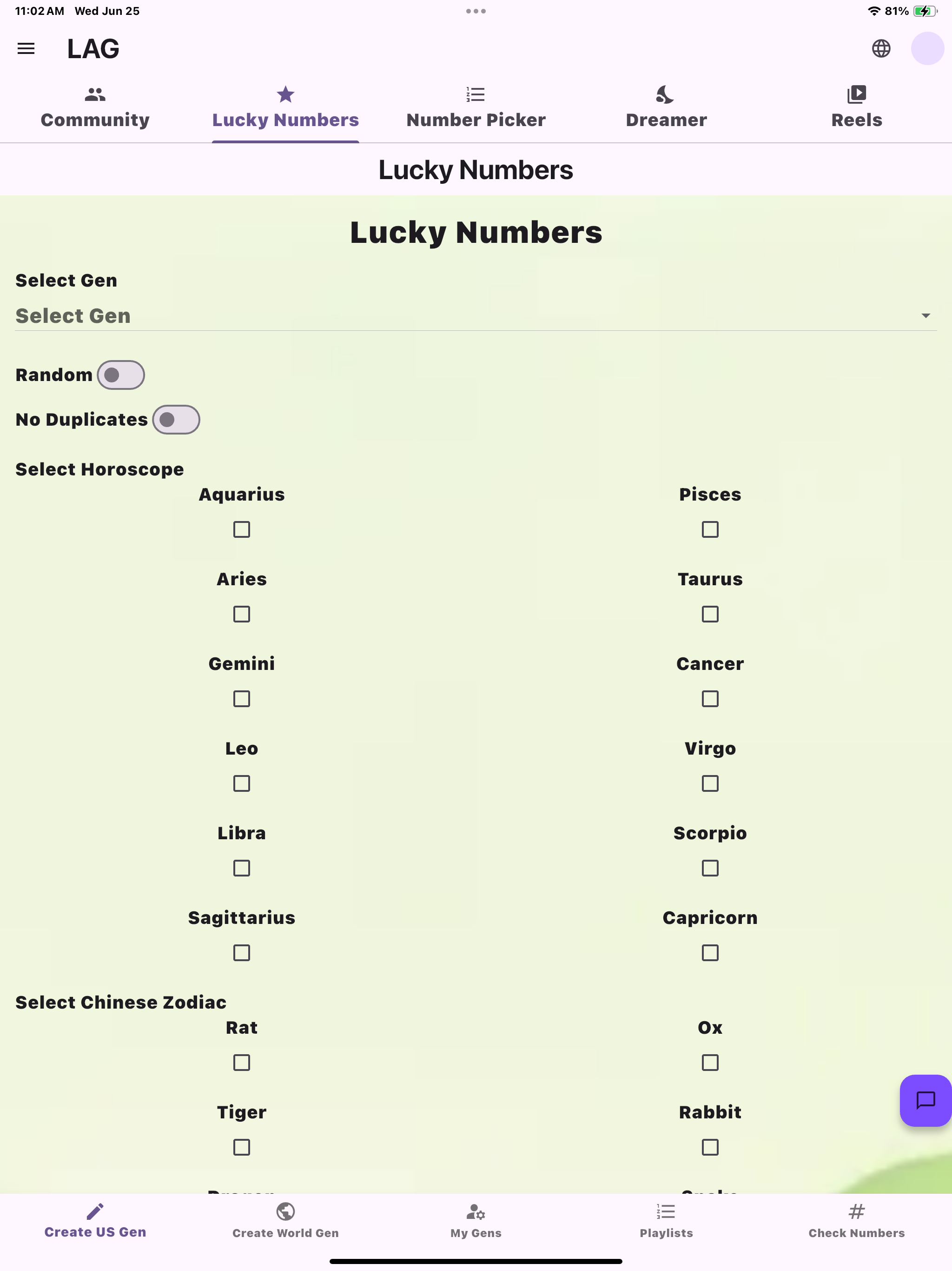 LAG - Generator