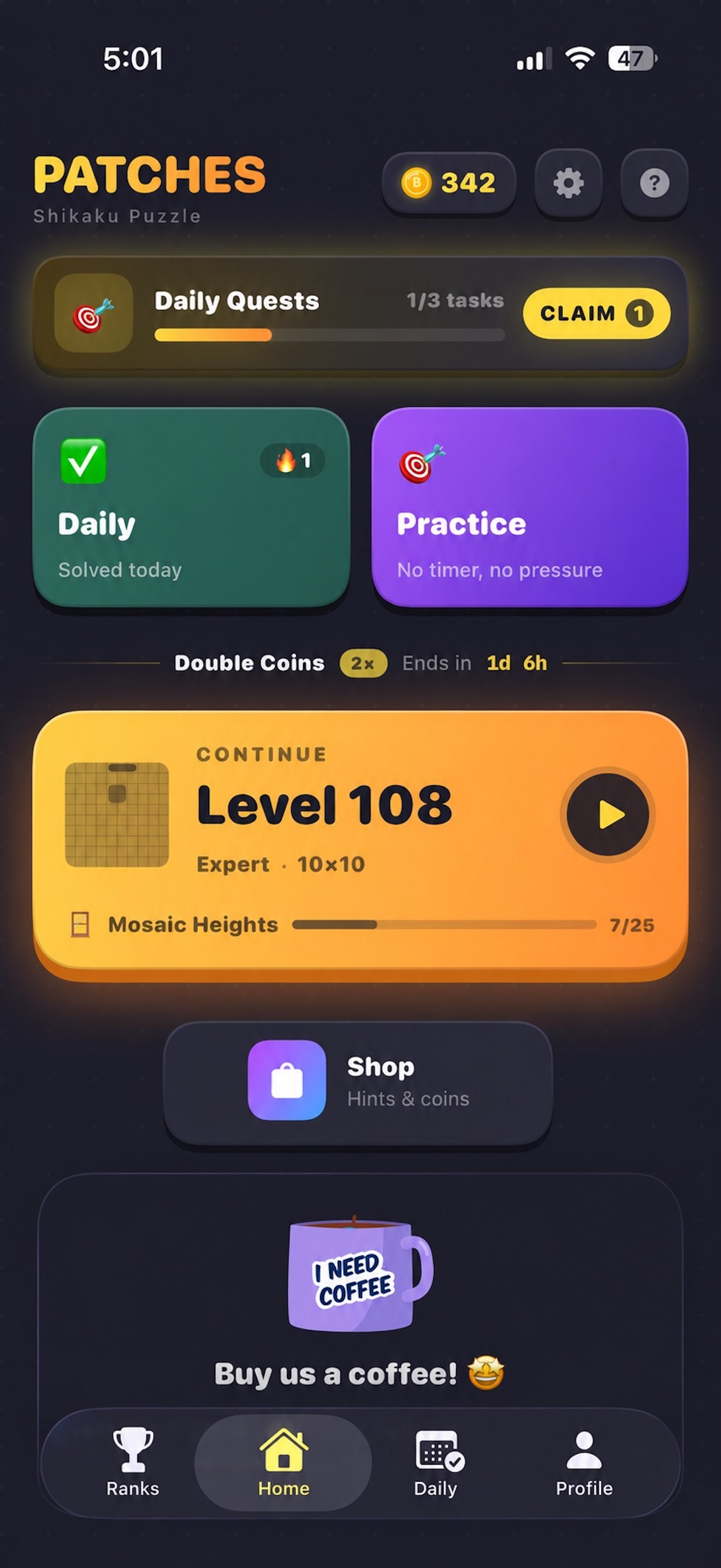 Patches: Shikaku Number Puzzle screenshot 2
