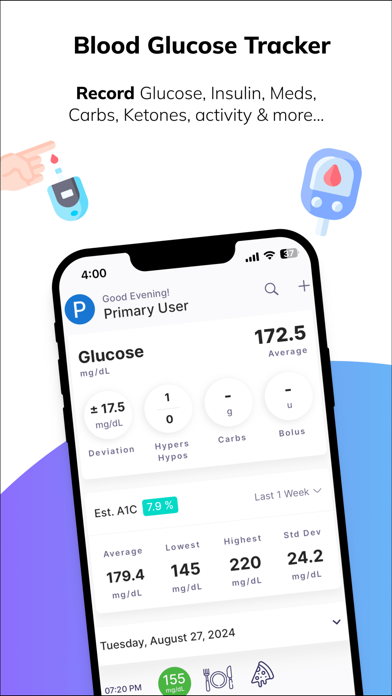 Glucose Blood Sugar Tracker Screenshot