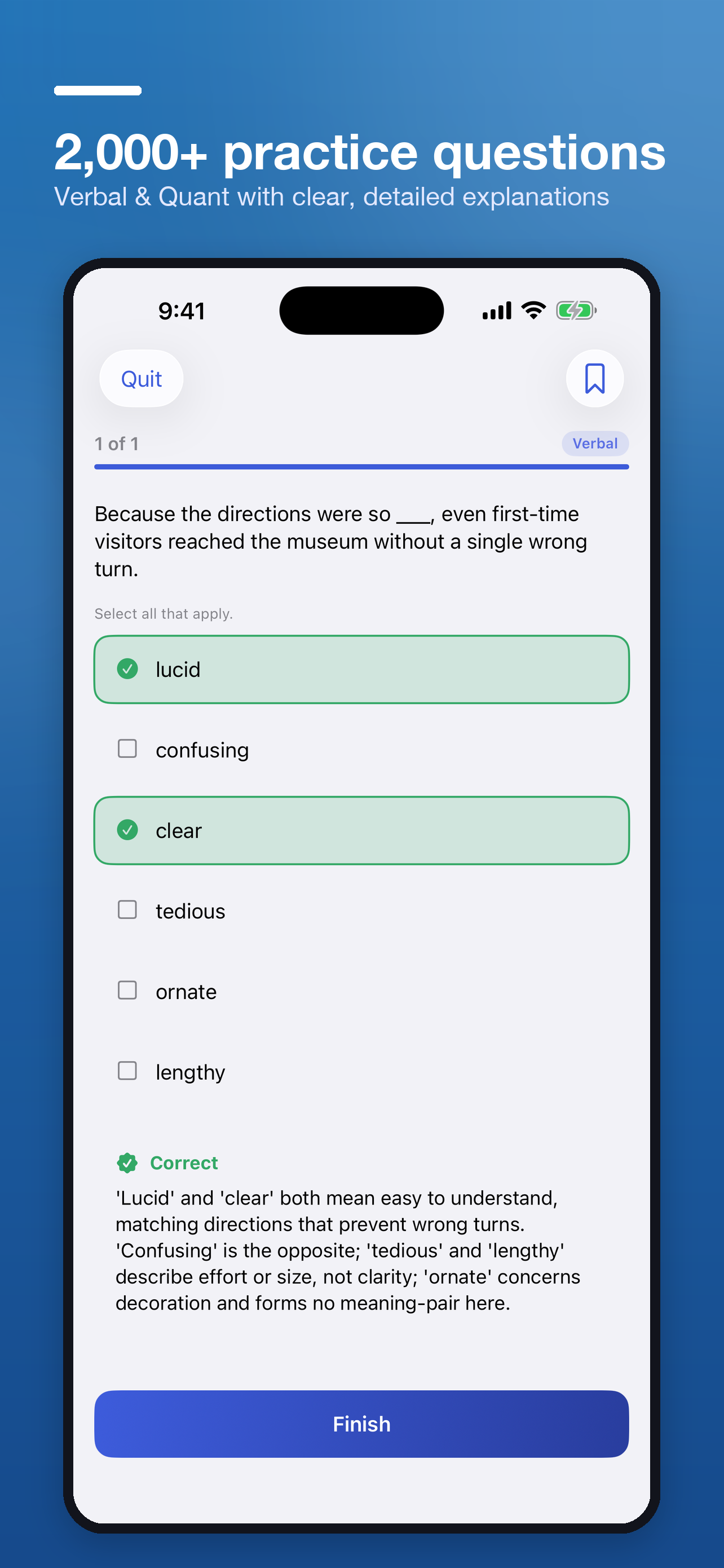 GRE Test Prep: Vocab & Math screenshot 2