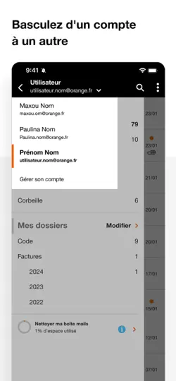 Capture d'écran de Mail Orange - Messagerie Email sur iPhone 6