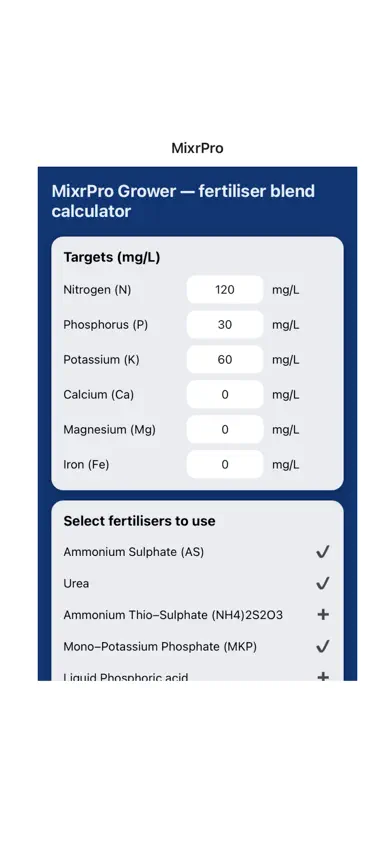 MixrPro Grower screenshot 1