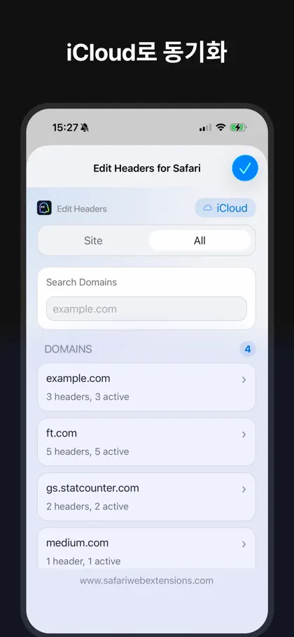 Screenshot 3 di 4 di Edit HTTP Headers for Safari