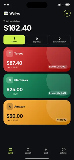 Wallyo: Gift Card Wallet screenshot 1