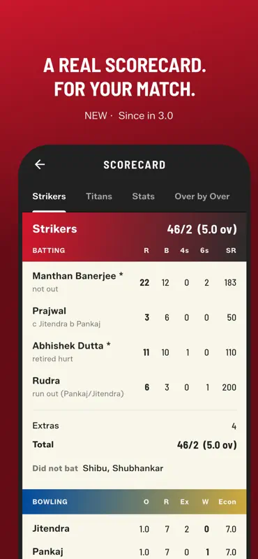 GULLY CRIX Cricket Scorer App screenshot 2 of 10