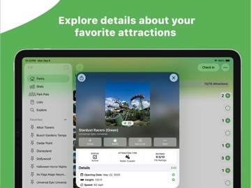 LogRide - Theme Park Tracker iPad screenshot