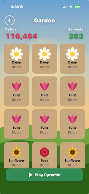 Daisy Garden Pyramid Solitaire screenshot 2