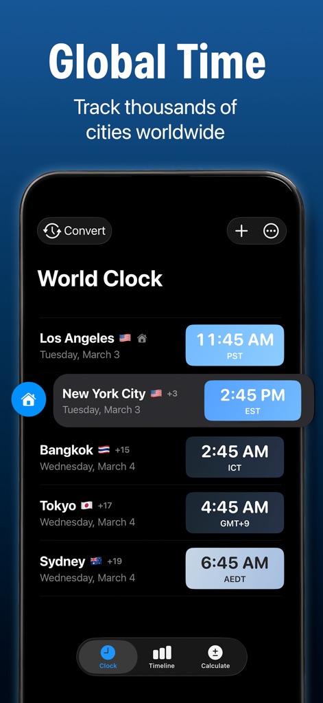 World Clock:Timezone Converter - Utilities App | MWM
