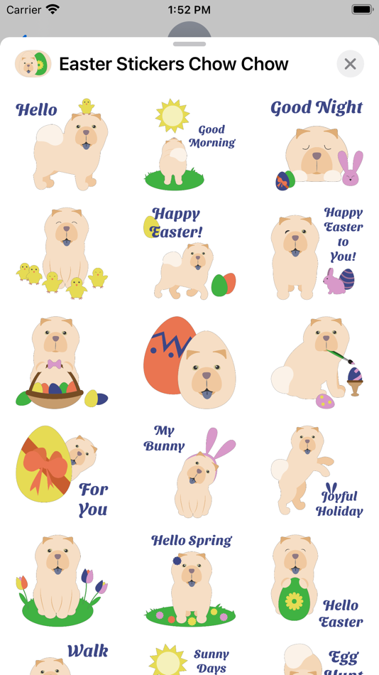 #1. Easter Stickers Chow Chow (iOS) By: Anna Filobok