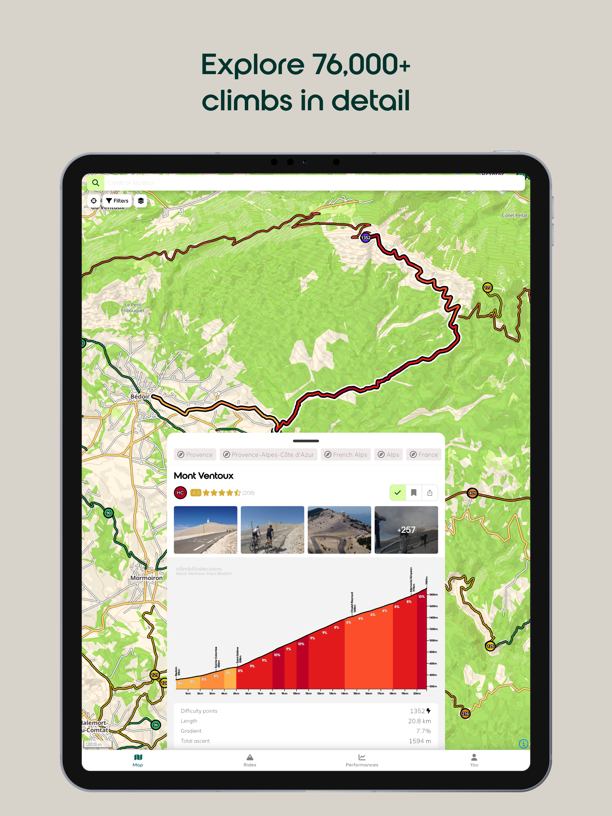 climbfinder - cols & hills