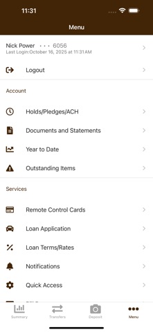 Rimrock CU Mobile Banking iPhone screenshot